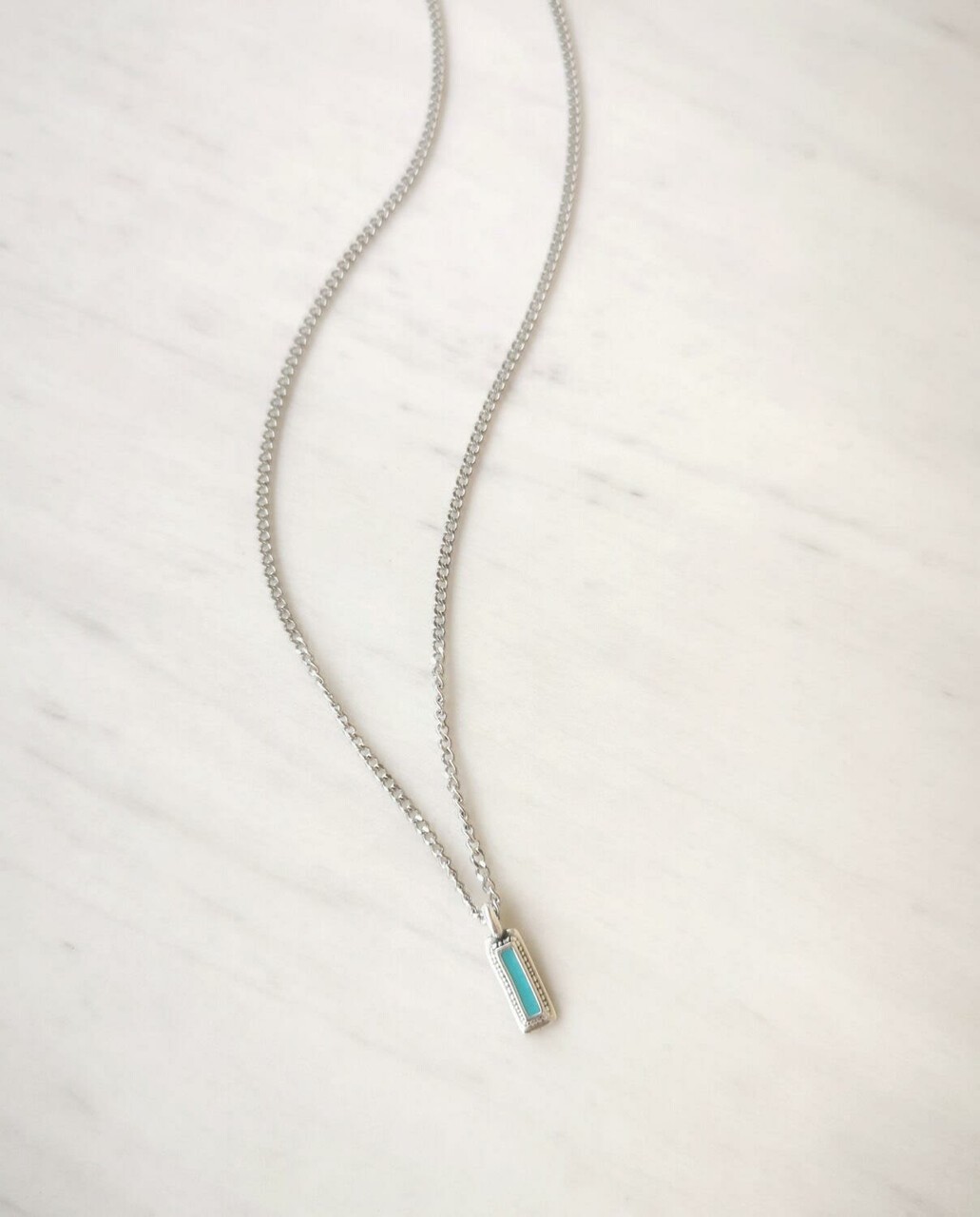 Rectangle tirquaz necklace